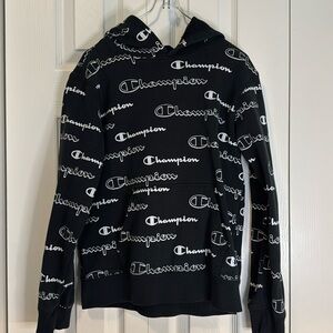 Black and white Champion Hoodie Youth L